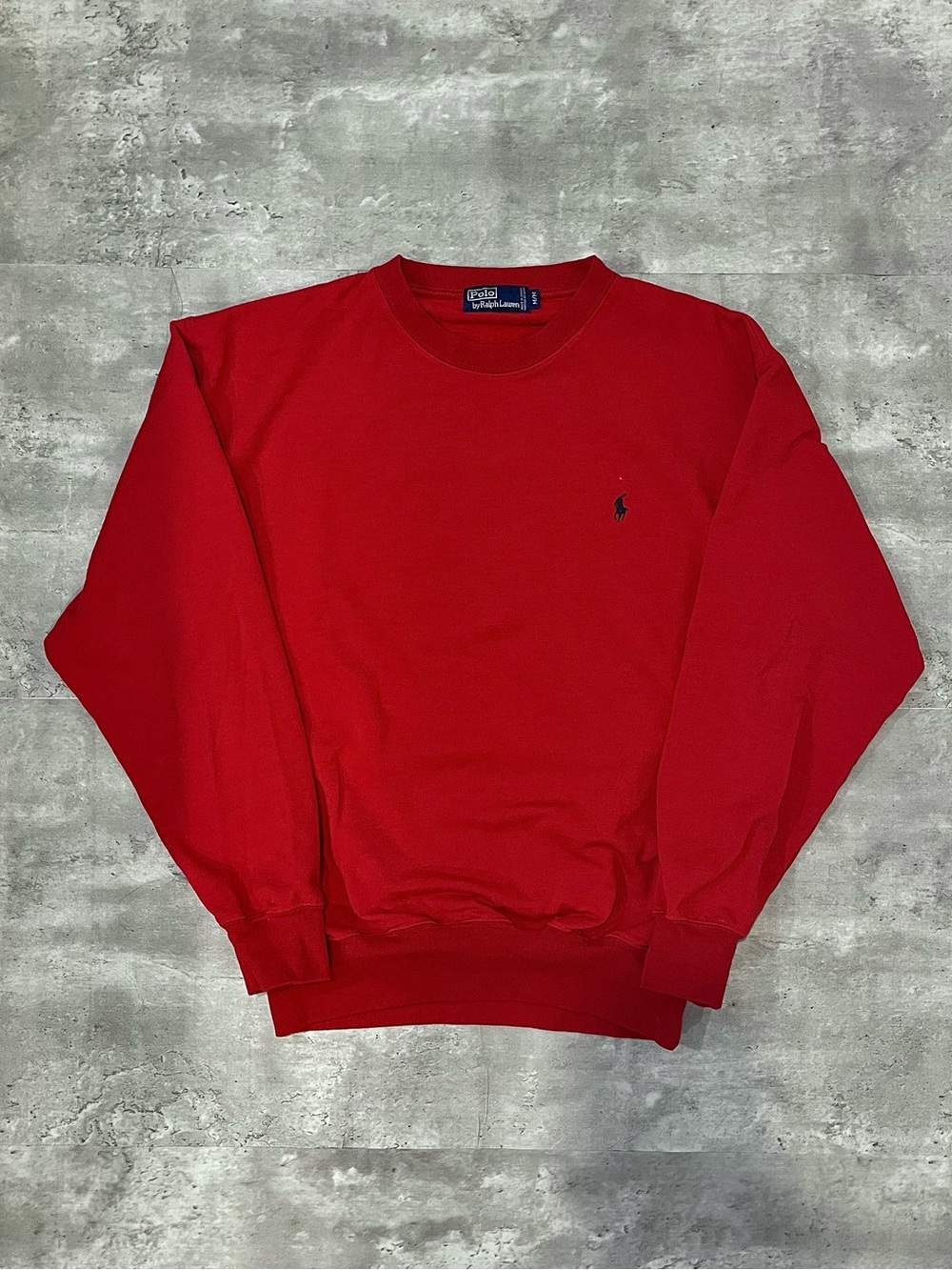 Polo Ralph Lauren Crewneck Sweatshirt Red Embroidered Logo Mens Medium